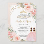 Quinceañera Blush Pink Floral Mis Quince XV Twins Invitation<br><div class="desc">Personalize this lovely quinceañera invitation with own wording easily and quickly,  simply press the customize it button to further re-arrange and format the style and placement of the text.  Matching items available in store!  (c) The Happy Cat Studio</div>