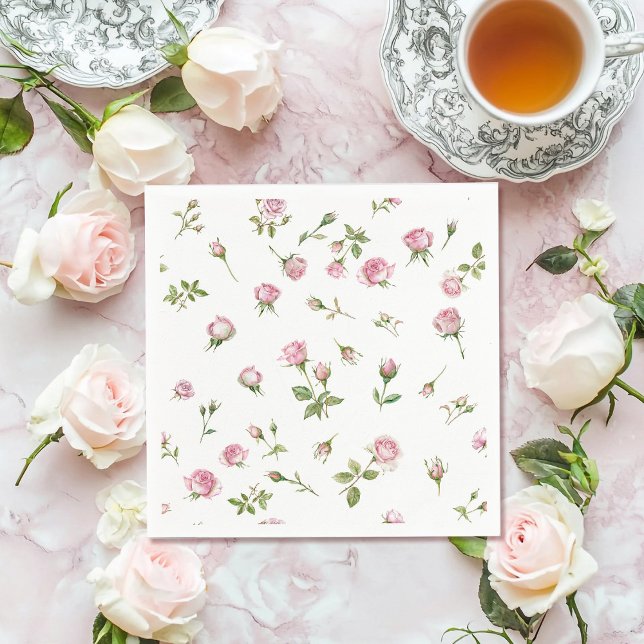 Quinceanera Blush Pink Rose Birthday  Napkins (Creator Uploaded)