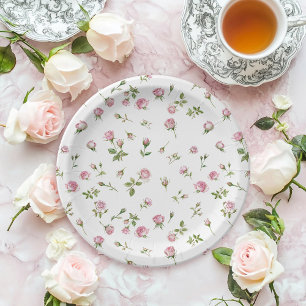 Quinceanera Blush Pink Rose Birthday Paper Plates