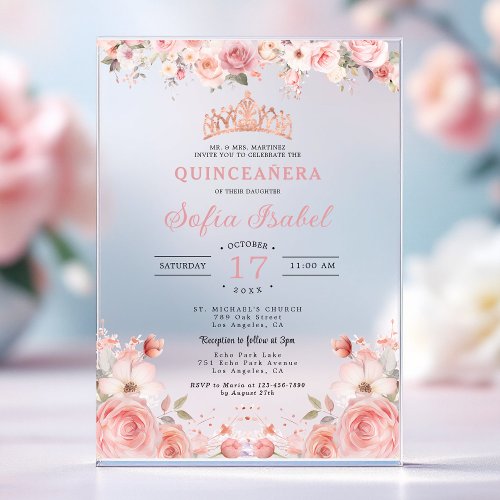 Quinceañera Blush Pink Rose Floral