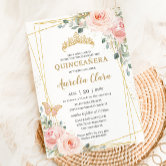 Gold and Sage Green Quince DIY Scroll Invitations