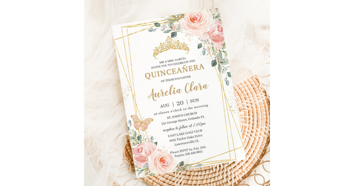 Tiara Quinceañera Invitation