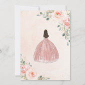 Quinceañera Blush Pink Rose Floral Mis Quince Anos Invitation (Back)
