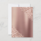Quinceanera Blush Pink - Rose Gold Glitter Sparkle Invitation (Back)
