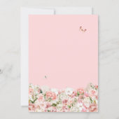 Quinceanera Blush Pink White Floral & Butterfly Invitation (Back)