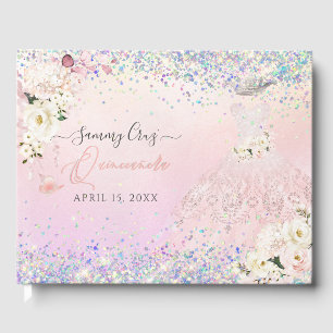 Quinceanera Blush Princess Glitter Gown Confetti G Guest Book