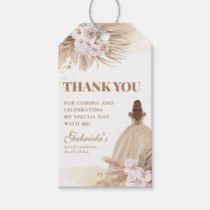 Quinceanera Boho Pampas Floral Mis Quince Anos Gift Tags