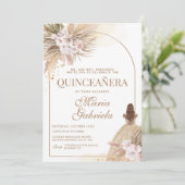 Quinceanera Boho Pampas Floral Mis Quince Anos Invitation (Standing Front)