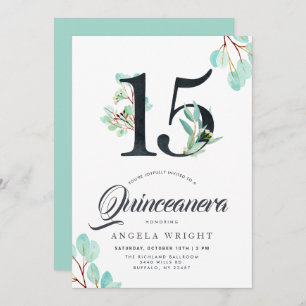 Quinceanera Botanical Birthday Invitation