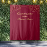 Quinceanera Burgundy and Gold Photo Booth Backdrop<br><div class="desc">Elegant burgundy and gold photo booth backdrop. Designed for your burgundy and gold themed Quinceanera, this large wall hanging can actually be used for any occasion, as all the wording can be customized. The template is set up ready for you to personalize the design with your occasion and your name....</div>