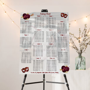 Quinceañera Burgundy English Roses & Photo Foam Board