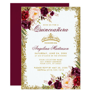 Burgundy And Gold Invitations 9