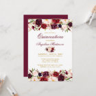 Quinceanera Burgundy Floral Gold Photo