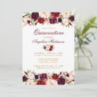 Quinceanera Burgundy Floral Gold Photo