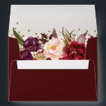 Quinceanera Burgundy Gold floral Sparkle Envelope<br><div class="desc">Matching Collection in the Little Bayleigh Store!</div>
