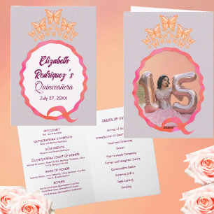 Quinceanera Butterflies Tiara Crown Squiggle Program