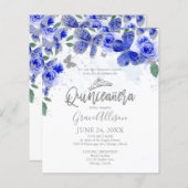 Quinceanera Butterfly Budget Invitation Bilingual (Front/Back)