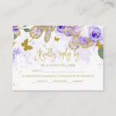 Quinceanera Butterfly Budget RSVP Card (Front)