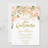 Quinceanera Butterfly Invitation Bilingual  (Front)