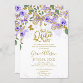 Quinceanera Butterfly Invitation Bilingual  (Front/Back)