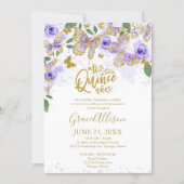 Quinceanera Butterfly Invitation Bilingual  (Front)