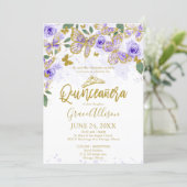 Quinceanera Butterfly Invitation English Wording  (Standing Front)