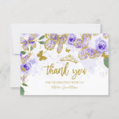 Quinceanera Butterfly Thank You Cards (Front)