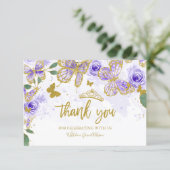 Quinceanera Butterfly Thank You Cards (Standing Front)