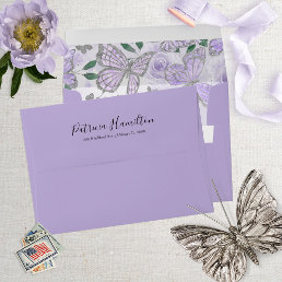 Quinceanera Butterfly Watercolor Flowers Envelope
