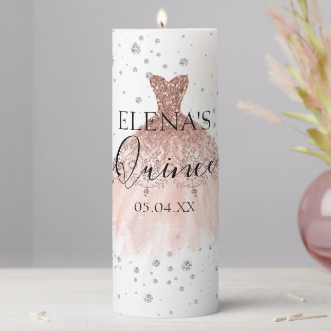 Quinceañera Candle Party Favor Personalized  (In Situ)