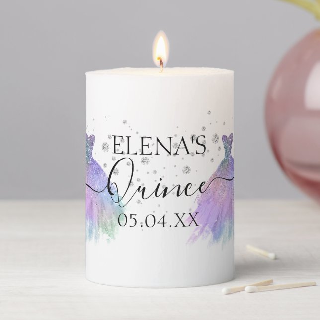 Quinceañera Candle Party Favor Personalized  (In Situ)