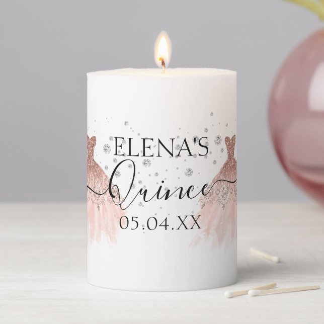 Quinceañera Candle Party Favor Personalized  (In Situ)