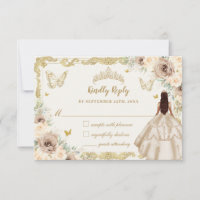 Quinceañera Champagne Floral Dress Princess Gold