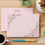 Quinceañera Cherry Blossoms Rose Gold Butterflies Envelope<br><div class="desc">Personalize these pretty cherry blossoms Quinceañera / Sweet 16 birthday envelopes easily and quickly. Simply click the customize it further button to edit the texts, change fonts and fonts colors. Featuring beautiful watercolor cherry blossoms flowers, rose gold butterflies and a rose gold princess crown. Matching items available in store. (c)...</div>