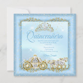 Quinceanera Cinderella Blue fairytale Carriage 2 Invitation (Front)