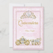 Quinceanera Cinderella Blush Pink Carriage Invitation (Front)