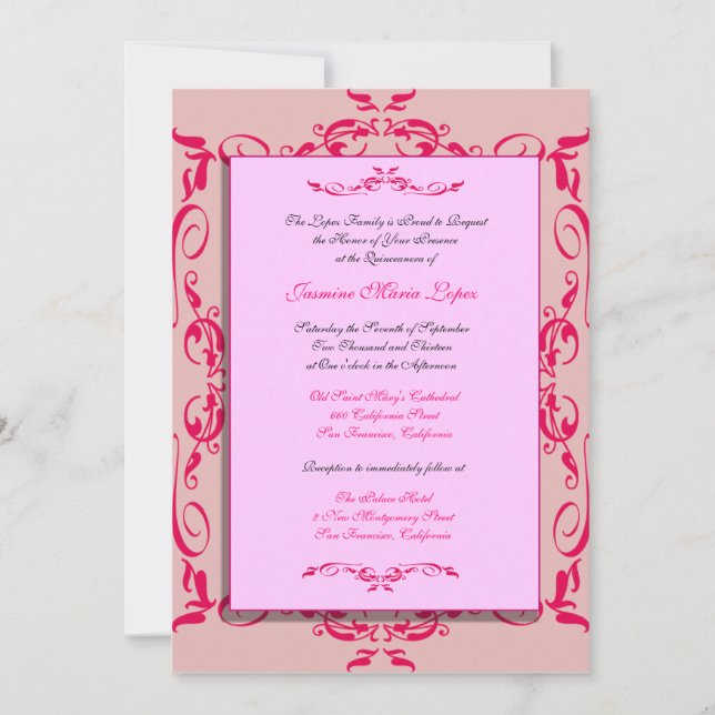 Quinceanera Custom Invitations (Front)