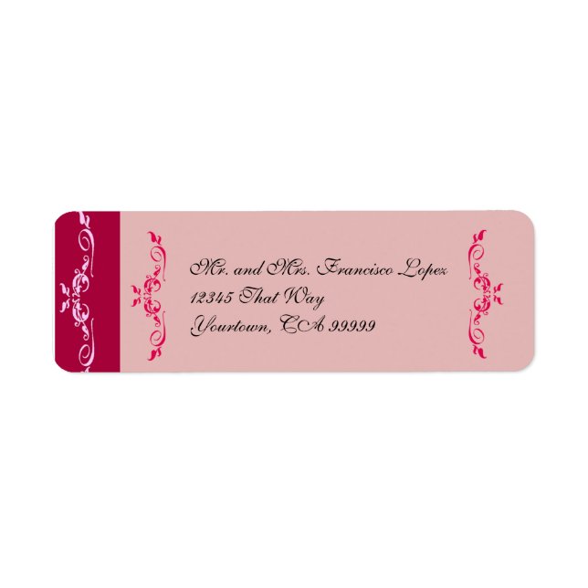 Quinceanera Custom Return Address Labels (Front)