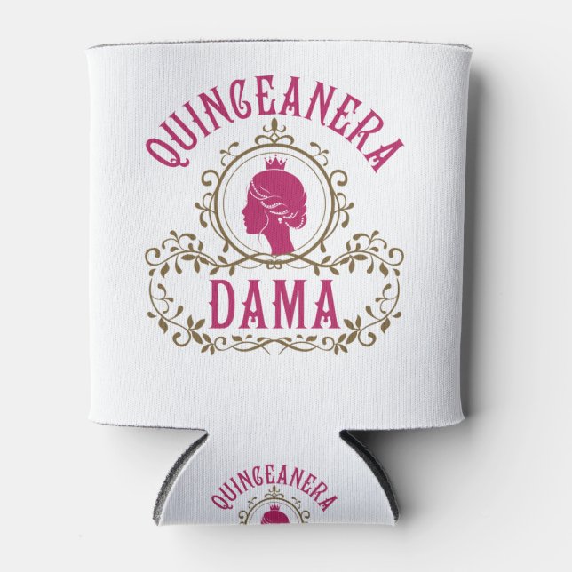 Quinceanera Dama Can Cooler (Front)
