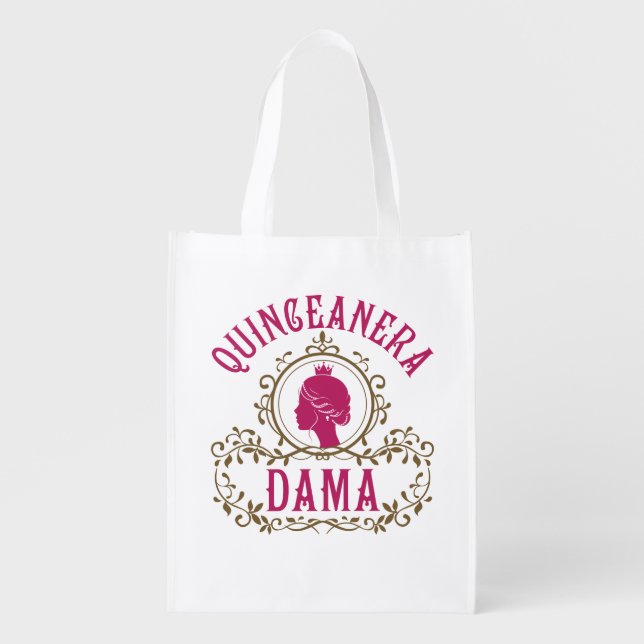 Quinceanera Dama Grocery Bag (Front)