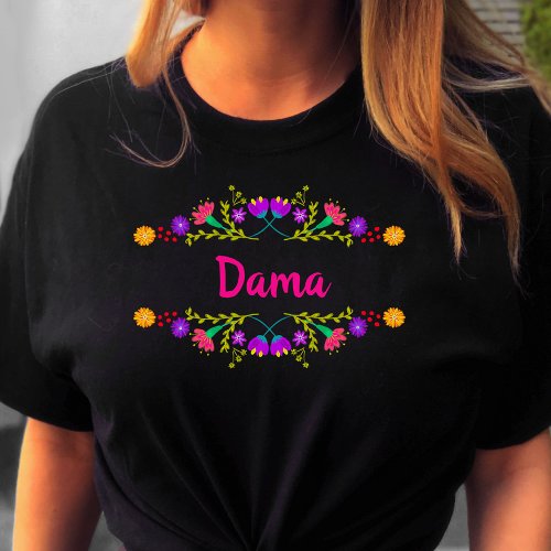 Quinceanera Dama Mexican Fiesta Black Birthday T_Shirt