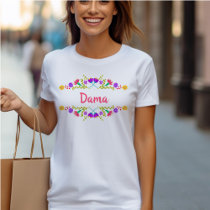 Quinceanera Dama Mexican Fiesta Floral Birthday T-Shirt
