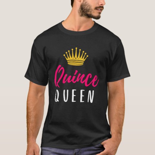 Quinceanera Damas Pink Womens Crown Theme Party Qu T_Shirt