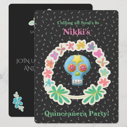 QUINCEANERA DAY OF THE DEAD INVITATION