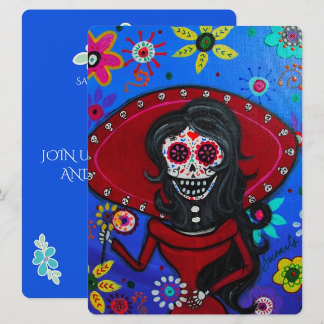 QUINCEANERA DAY OF THE DEAD INVITATION (Front/Back)