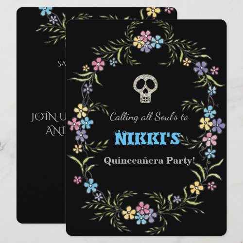 QUINCEANERA DAY OF THE DEAD INVITATION