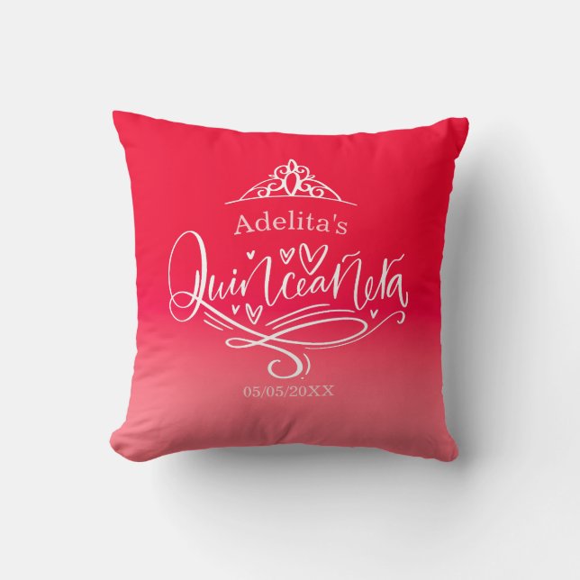Quinceañera Decor Throw Pillow (Front)