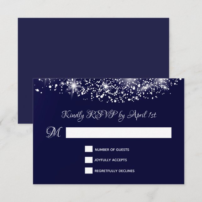 Quinceañera Deep Blue Starry Night Sky RSVP Card (Front/Back)