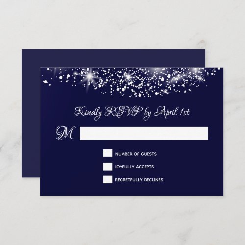 Quinceaera Deep Blue Starry Night Sky RSVP Card