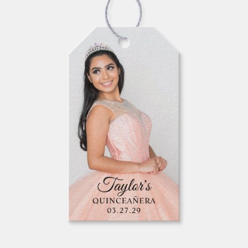 Quinceanera Dress Photo Gift Tags